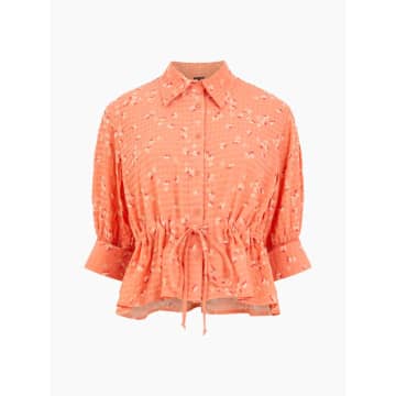 French Connection Gretta Shirt | Coral Multi In Pink