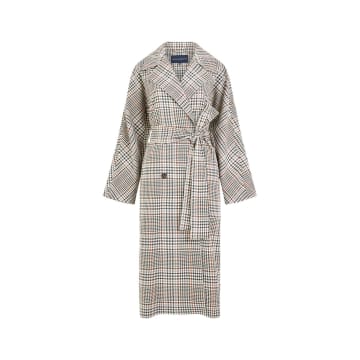 French Connection Dandy Check Trench Coat | Check Multi In Grey