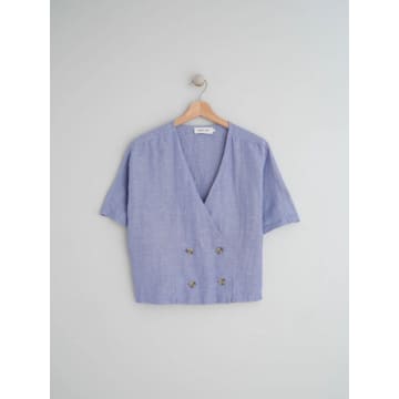 Indi And Cold Indi & Cold Double Button Shirt In Glacial Blue
