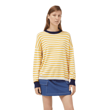 Compañía Fantástica Long Sleeve Top In Yellow & White Stripes From