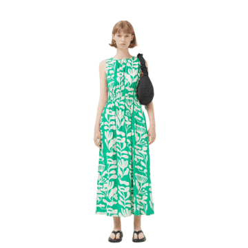 Compañía Fantástica Long Printed Dress In Green From