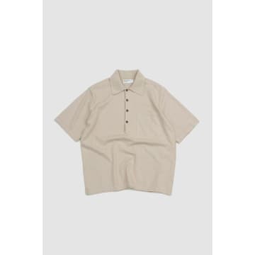 Universal Works Pullover Knit Shirt Ecru Melange Eco Cotton In Neutral