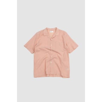 Universal Works Road Shirt Beige Pink Fluro Cotton In Neturals