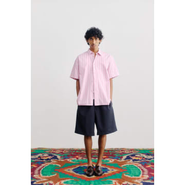 A Kind Of Guise Elio Shirt Cherry Blossom Stripe In Pink