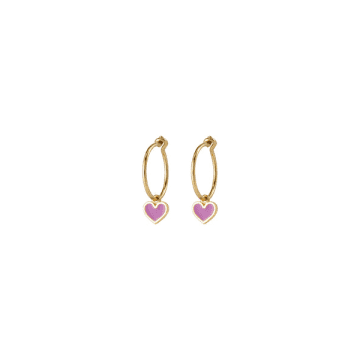 One & Eight Orchid Eve Heart Huggies Earrings In Gold