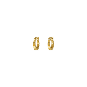 One & Eight Gold Wren Hinged Hoops