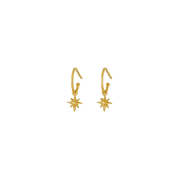 One & Eight Gold Starlight Hoop Stud Earrings