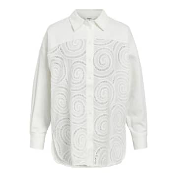 Object Miya Embroidered Shirt Cloud Dancer White