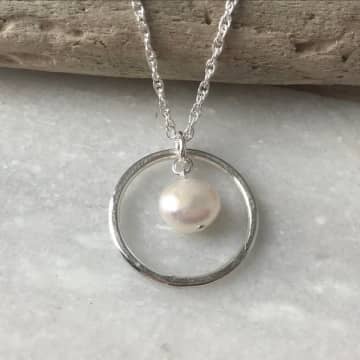 Lindsay Mcdowall Jewellery Cream Pearl Hoop Necklace In Neutrals