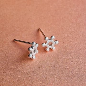 Vurchoo Silver Stud Boho Star Earrings Soh 1110 In Metallic