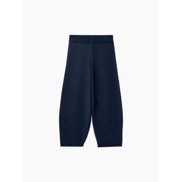Cordera Cotton Knitted Trousers Navy In Blue