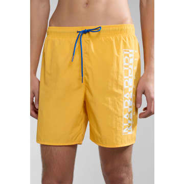 Napapijri Mens Box Swimshorts In Yellow