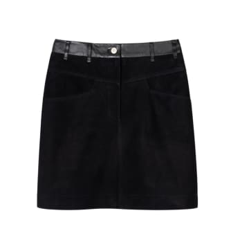 Paul Smith Womenswear Suede Contrasting Short Skirt In Black