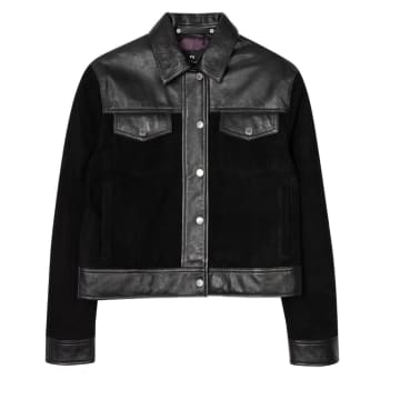 Paul Smith Womenswear Suede Contrasting Western Jacket In Black