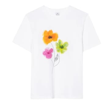 Paul Smith Womenswear Brushed Poppies T-shirt In White