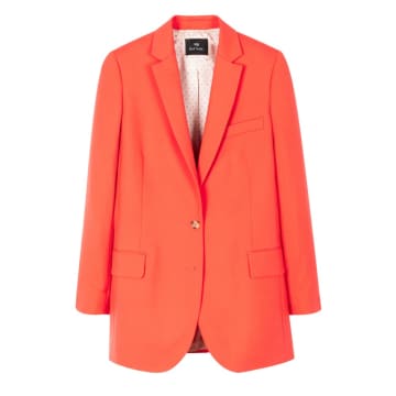 Paul Smith Womenswear Hopsack Wool Blazer In Orange