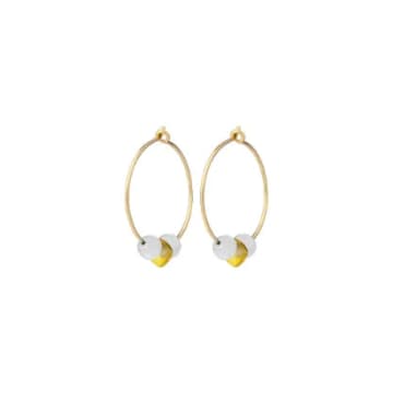 One & Eight Ltd 2395 Moonstone Earrings In Gold
