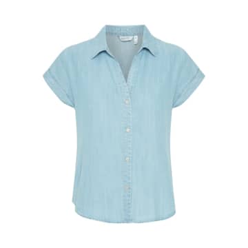 B.young Lana Ss Shirt In Light Blue Denim