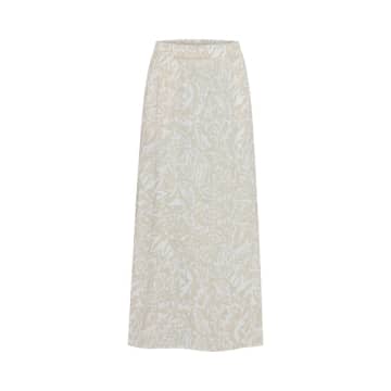 Fransa Maddie Skirt In Arctic Wolf Mix In White