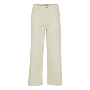Fransa Twill Hanna Trousers In Arctic Wolf In White