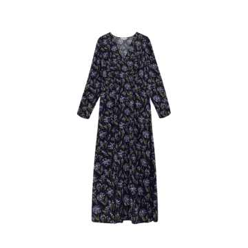 Compañía Fantástica Midi Dress In Blue Floral Print From