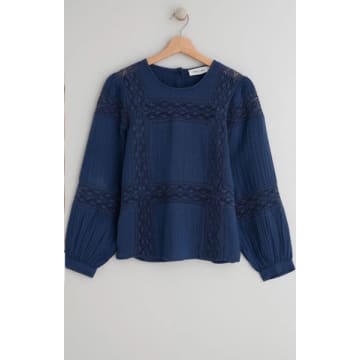 Indi And Cold Double Gauze Blouse In Blue