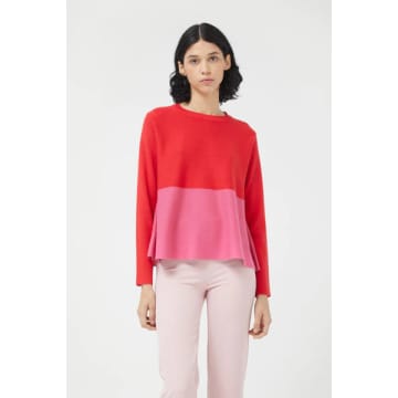 Compañía Fantástica - Colour Block Knit Jumper In Pink