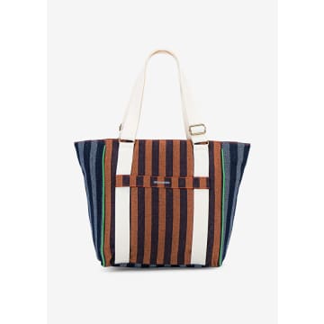 Bensimon Orange Mixed Striped Shopping Bag