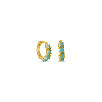 Shop Formation Jewellery Formation Turquoise Multi Stone Hoops In Blue