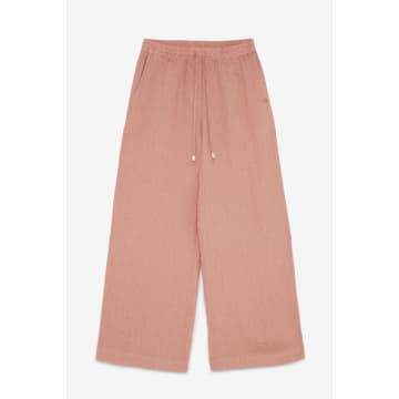 Ottod'ame Linen Palazzo Trousers In Pink