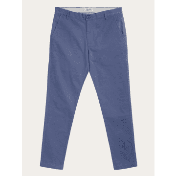 Knowledge Cotton Apparel 1070016 Luca Slim Twill Chino Pants Vintage Indigo In Blue