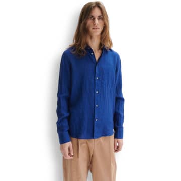 Delikatessen Feel Good Shirt D715/m12 Cobalt Blue Linen