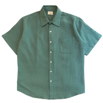 La Paz Roque Short Sleeves Seerksuker Shirt Green Bay
