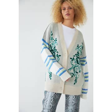 Stella Nova Jaquard Knit Cardigan In Multi