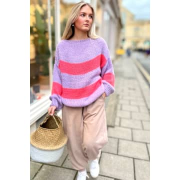 Constellation Norma Stripe Knitted Jumper In Pink