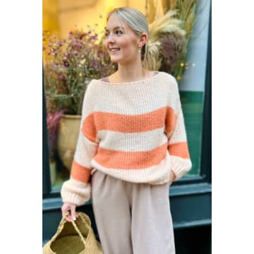 Constellation Norma Stripe Knitted Jumper In Pink