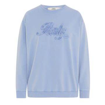 Cashmere-fashion-store 0039italy Baumwoll Sweatshirt Monja Fancy In Blue