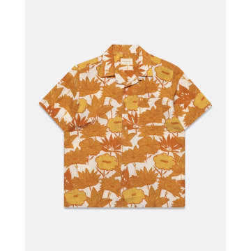 Far Afield Selleck Short Sleeve Shirt Honey Gold In Orange