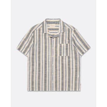 Far Afield Selleck Short Sleeve Shirt Navy/honey In Blue