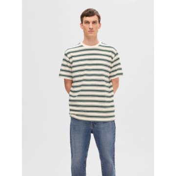 Selected Homme Relax Solo Stripe Short Sleeve Green Gables Tee