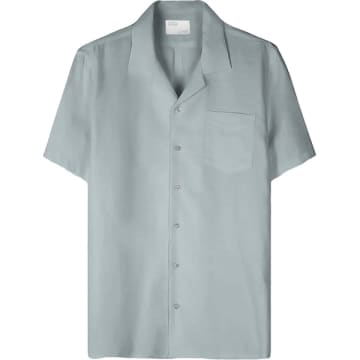 Colorful Standard Steel Blue Linen Short Sleeved Shirt