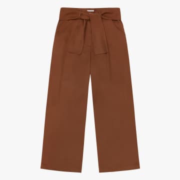 Diarte Luisa High Waist Cropped Trousers In Brown