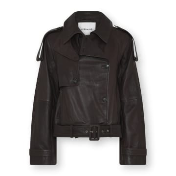 Birgitte Herskind Luelle Leather Jacket In Brown