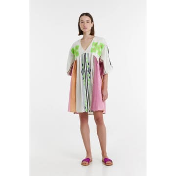 Shop Devotion Twins Lili Dress In Green And Pink