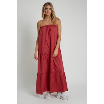 Native Youth Burgundy Bandeau Tiered Maxi Dress