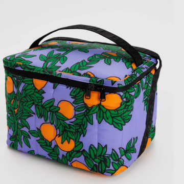 Baggu Puffy Cooler Bag Orange Tree Periwinkle