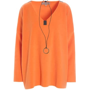 Gilet Blouse With Necklace In Orange
