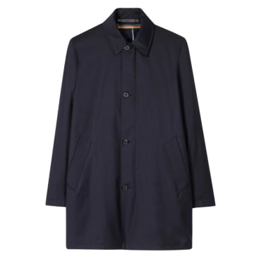Paul Smith Menswear Storm System' Wool Mac With Detachable Gilet In Blue