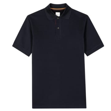 Paul Smith Menswear Artist Stripe Placket Polo Shirt In Blue