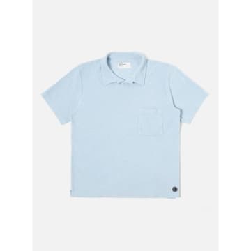 Universal Works 30727 Vacation Polo In Light Weight Terry Sky In Blue